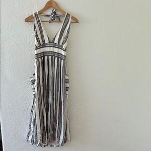 Striped Gray and White halter Dress